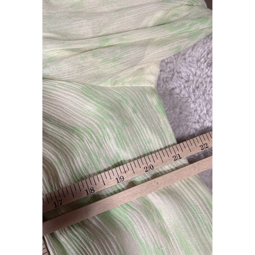 Sundance Green Silk Chiffon Smocked Ombre Sheer Boho Blouse Top Large Flowy - Picture 9 of 12